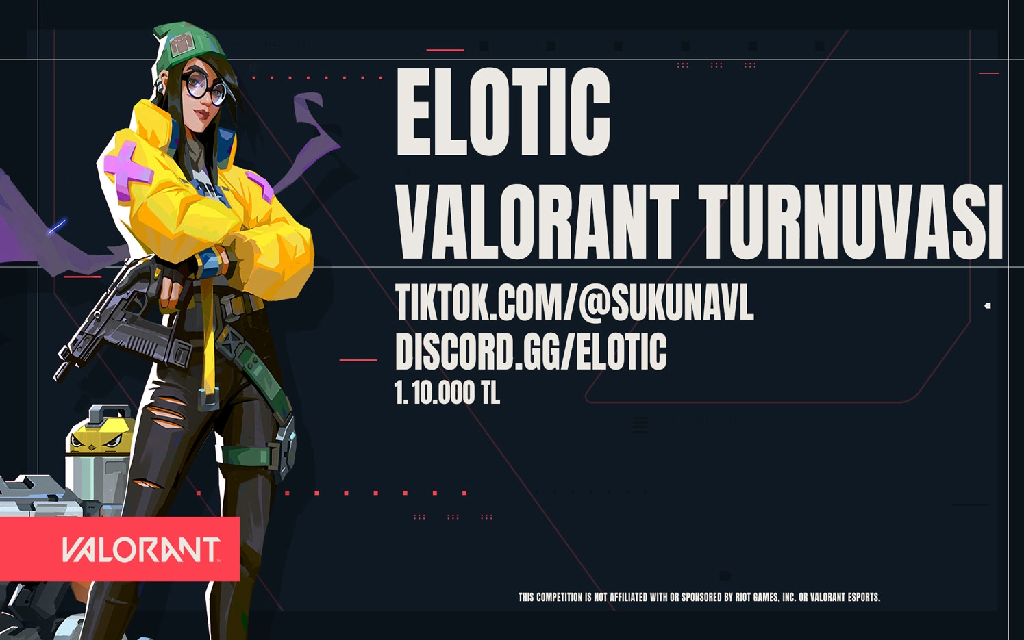 Elotic Valorant Turnuvası şampiyonu randoms takımı kupayla poz verirken.